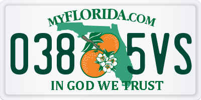 FL license plate 0385VS