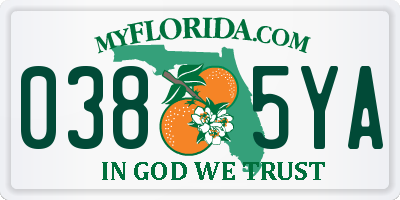 FL license plate 0385YA