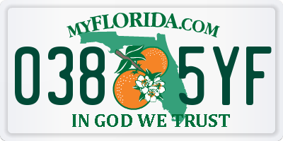 FL license plate 0385YF