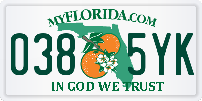 FL license plate 0385YK