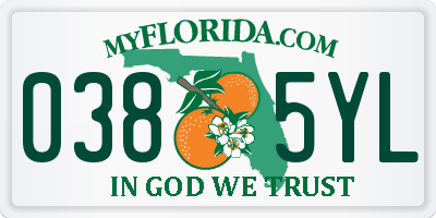 FL license plate 0385YL