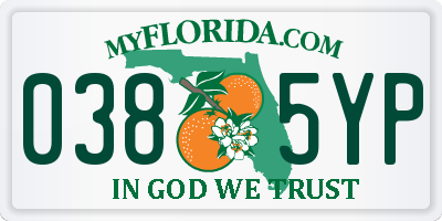 FL license plate 0385YP