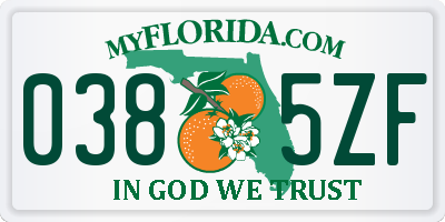 FL license plate 0385ZF