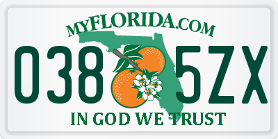FL license plate 0385ZX
