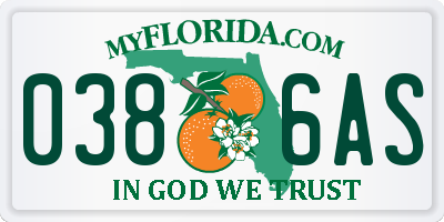 FL license plate 0386AS