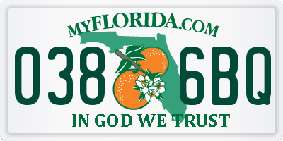 FL license plate 0386BQ