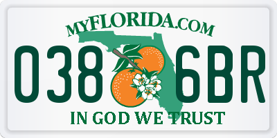 FL license plate 0386BR