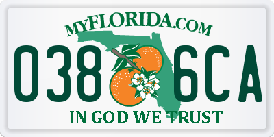 FL license plate 0386CA