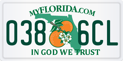 FL license plate 0386CL