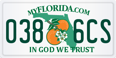 FL license plate 0386CS
