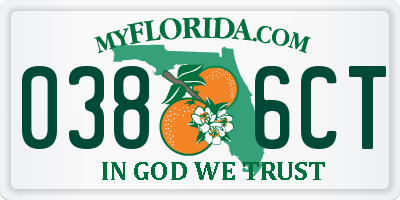 FL license plate 0386CT