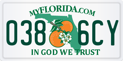FL license plate 0386CY