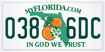 FL license plate 0386DC