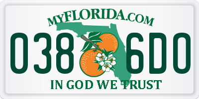 FL license plate 0386DO