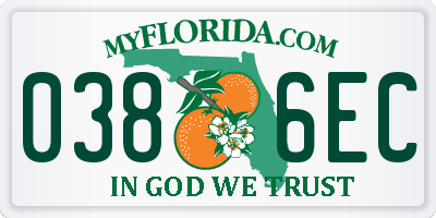 FL license plate 0386EC