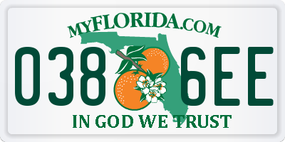 FL license plate 0386EE