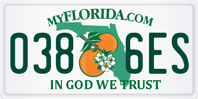 FL license plate 0386ES