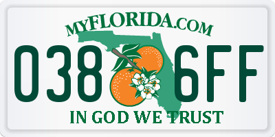 FL license plate 0386FF