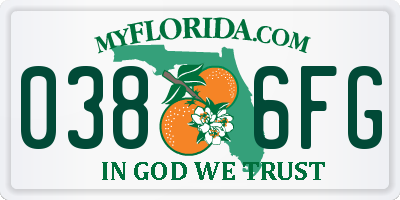 FL license plate 0386FG