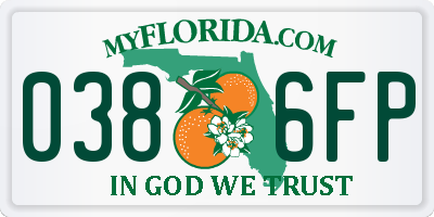 FL license plate 0386FP