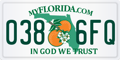 FL license plate 0386FQ