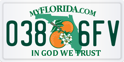 FL license plate 0386FV