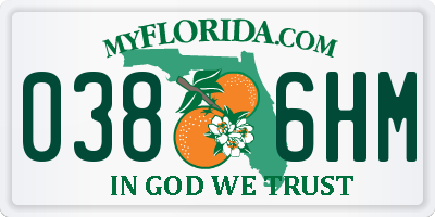 FL license plate 0386HM