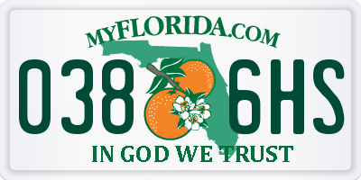 FL license plate 0386HS