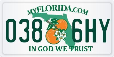 FL license plate 0386HY