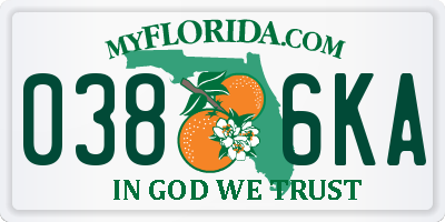 FL license plate 0386KA