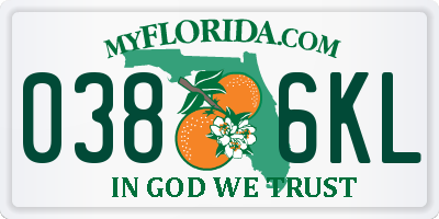 FL license plate 0386KL