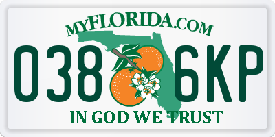 FL license plate 0386KP