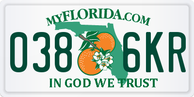 FL license plate 0386KR