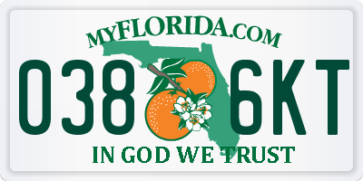 FL license plate 0386KT