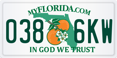 FL license plate 0386KW