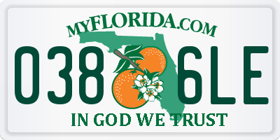 FL license plate 0386LE