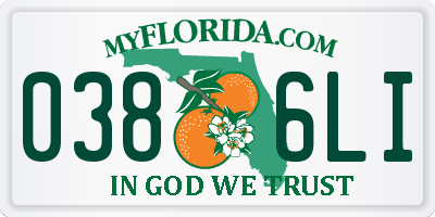 FL license plate 0386LI