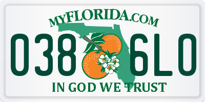 FL license plate 0386LO