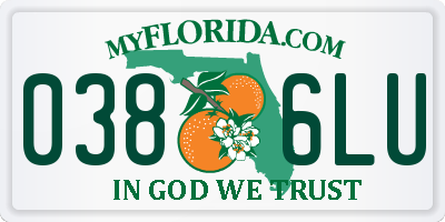 FL license plate 0386LU