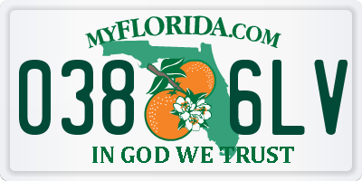 FL license plate 0386LV