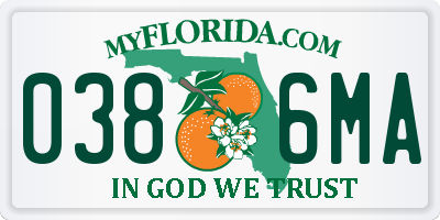 FL license plate 0386MA