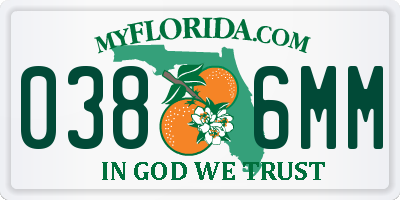 FL license plate 0386MM