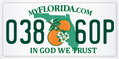 FL license plate 0386OP
