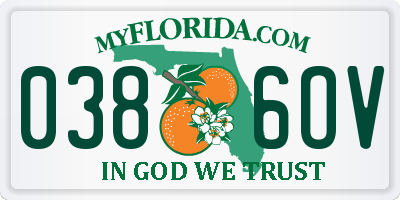 FL license plate 0386OV