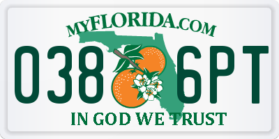 FL license plate 0386PT