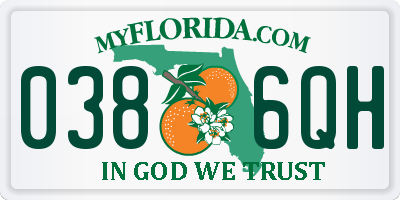 FL license plate 0386QH
