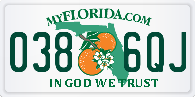 FL license plate 0386QJ