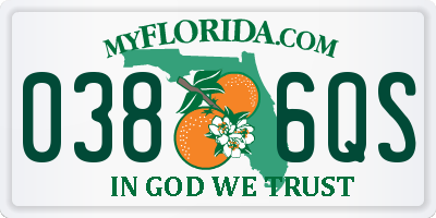 FL license plate 0386QS