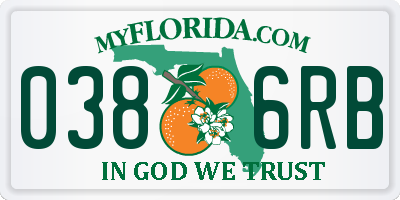 FL license plate 0386RB