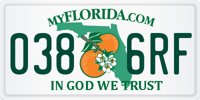 FL license plate 0386RF